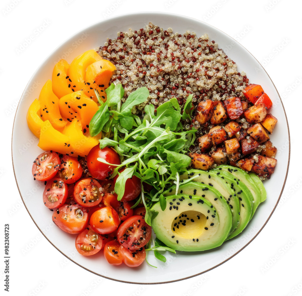 PNG Quinoa salad with veggies and avocado