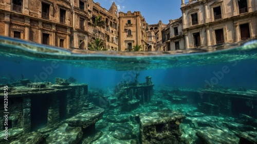 The sunken ruins of Atlantis showcase the grandeur of a civilization now hidden from view