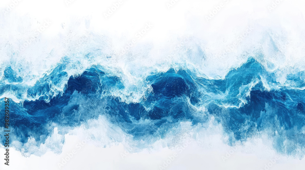 Sea wave on a white transparent background