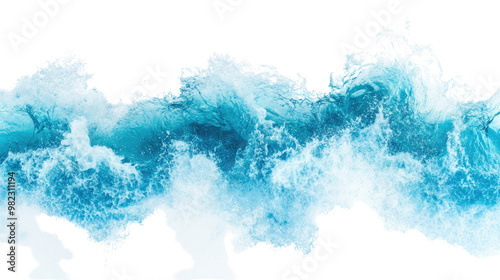 Fototapeta Naklejka Na Ścianę i Meble -  Sea wave on a white transparent background
