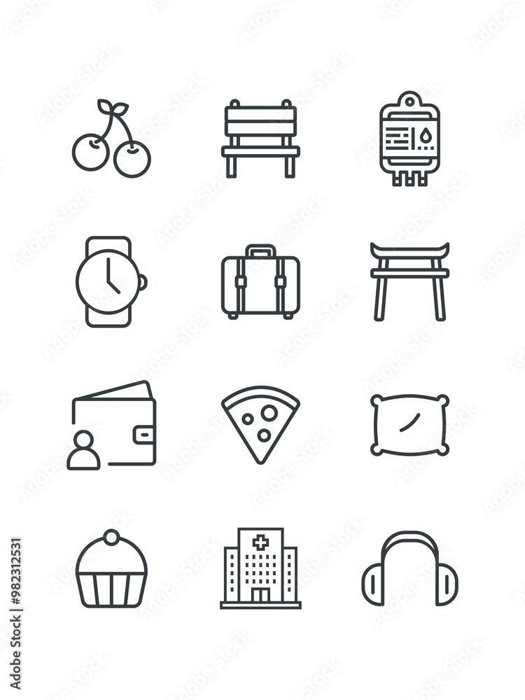 Bench,Blood,Castle,Chair,Chart up, set of icons for web design, vector illustration Bench,Blood,Castle,Chair,Chart up, set of icons for web design, vector illustration