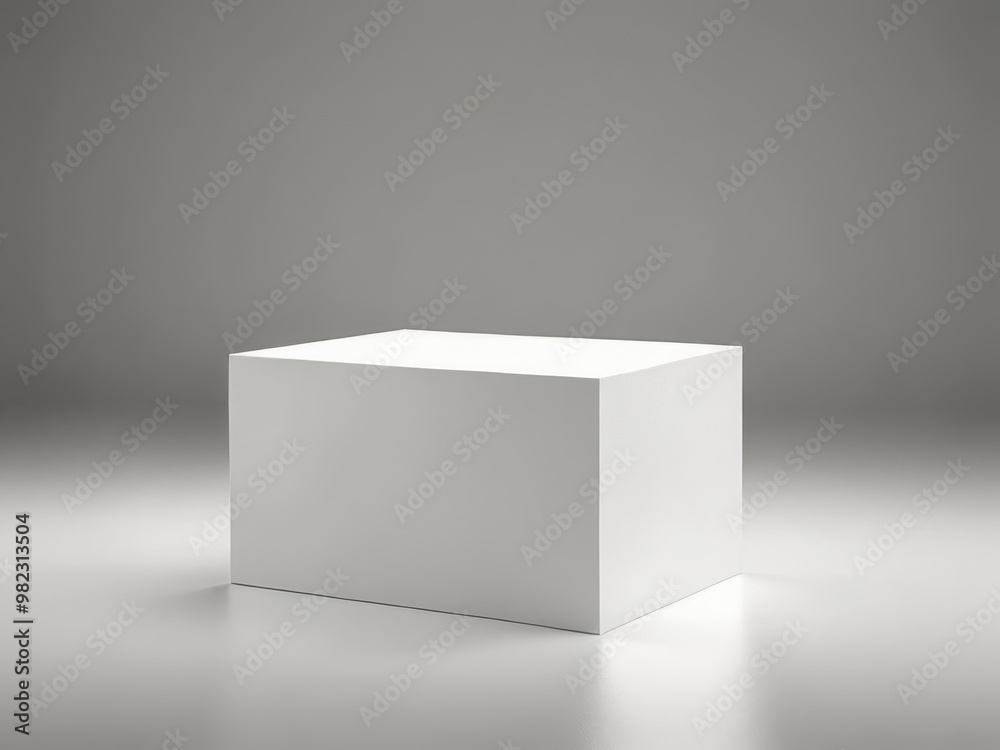 Rectangular pedestal for product display, with studio lighting. Mock up Rectangular pedestal for product display, with studio lighting. Mock up