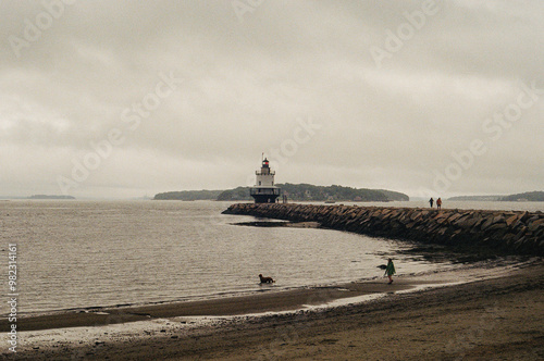 lighthouse on the beach photo