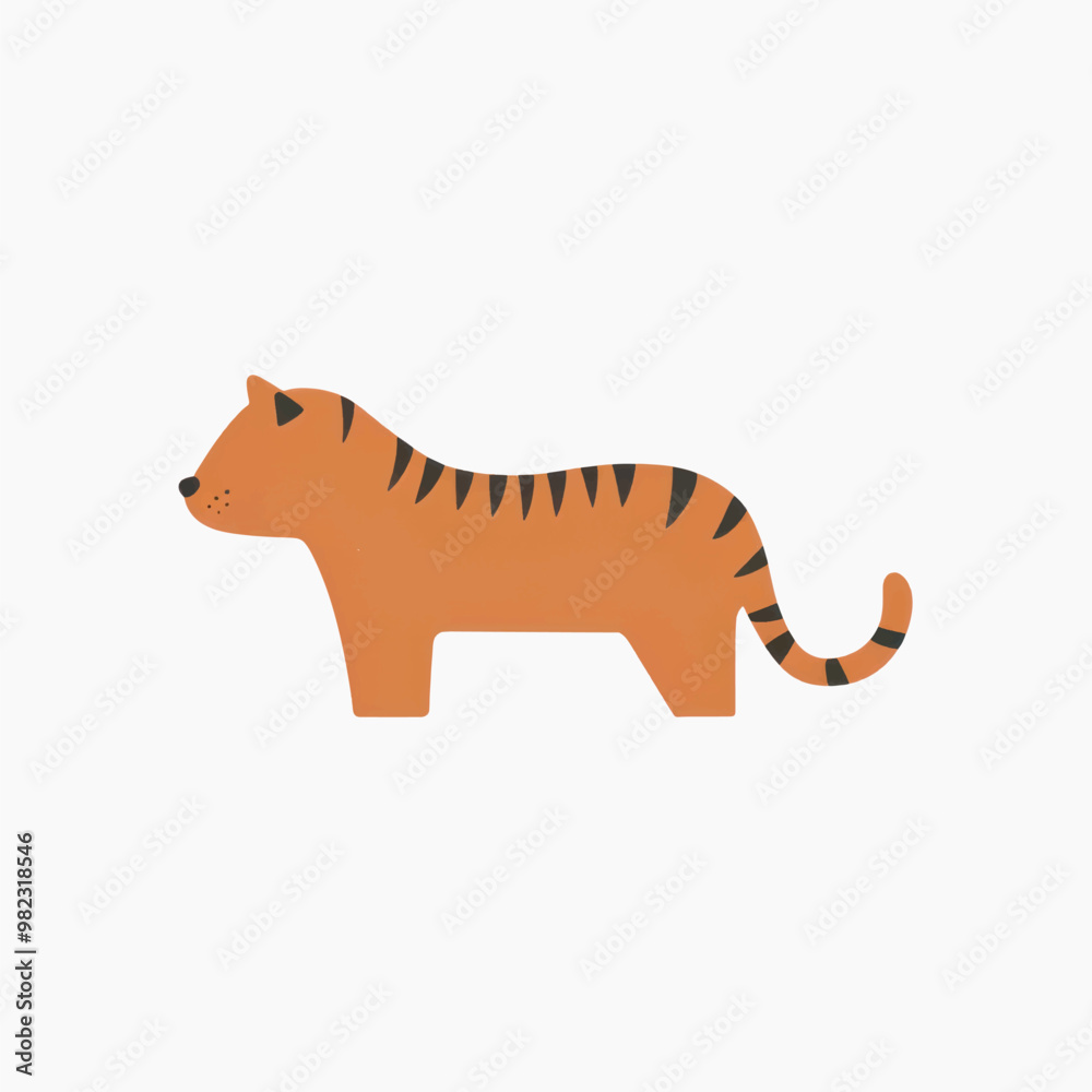 Simple cartoon tiger illustration Simple cartoon tiger illustration