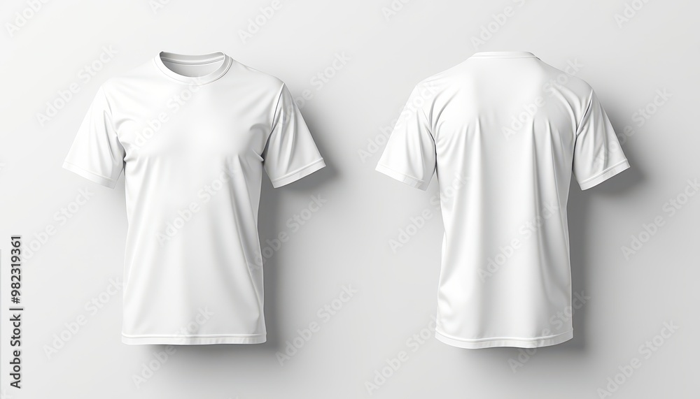 Mockup Plain White T-Shirt Front and Back