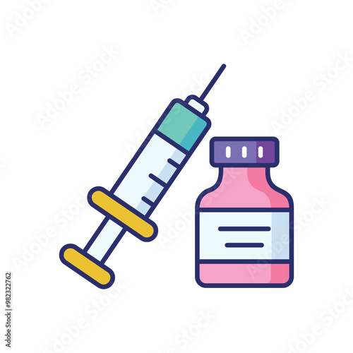 Injection Vial vector icon stock illustration
