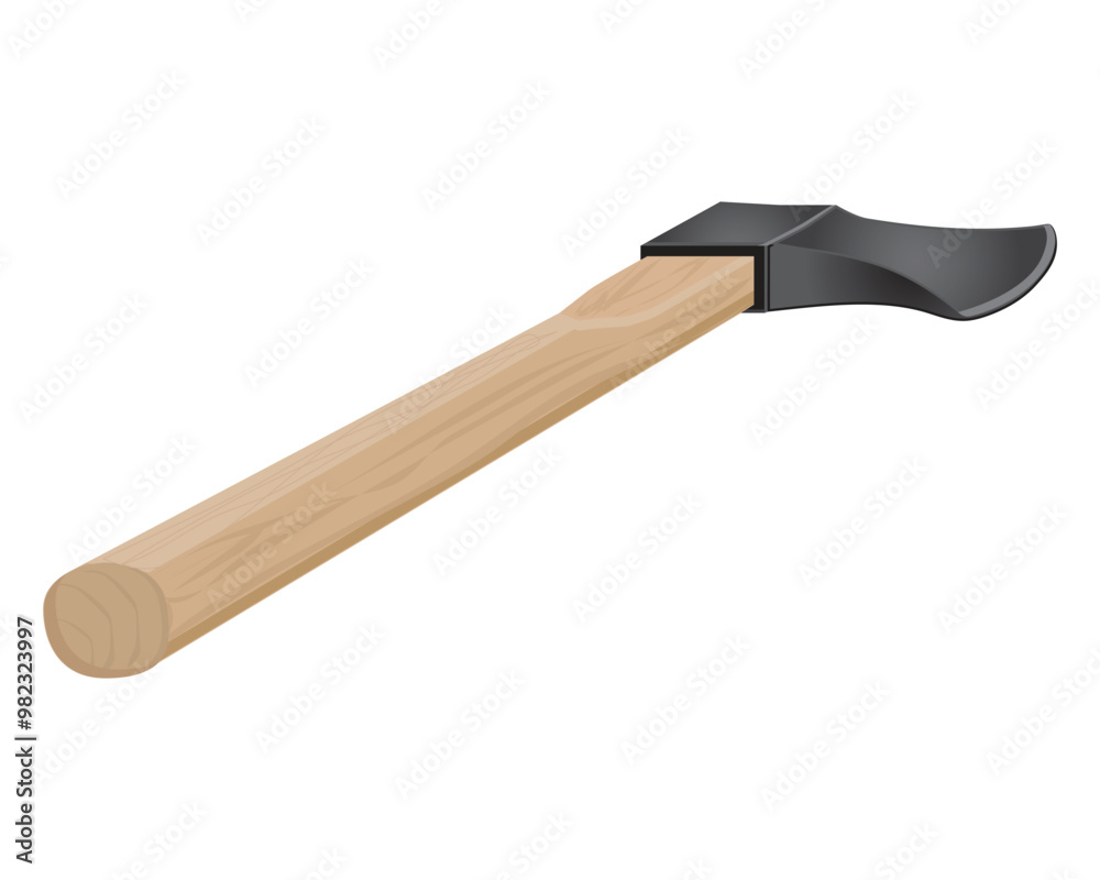 vector design of an ax whose handle is made of wood which is usually used to split or chop wood in the forest
