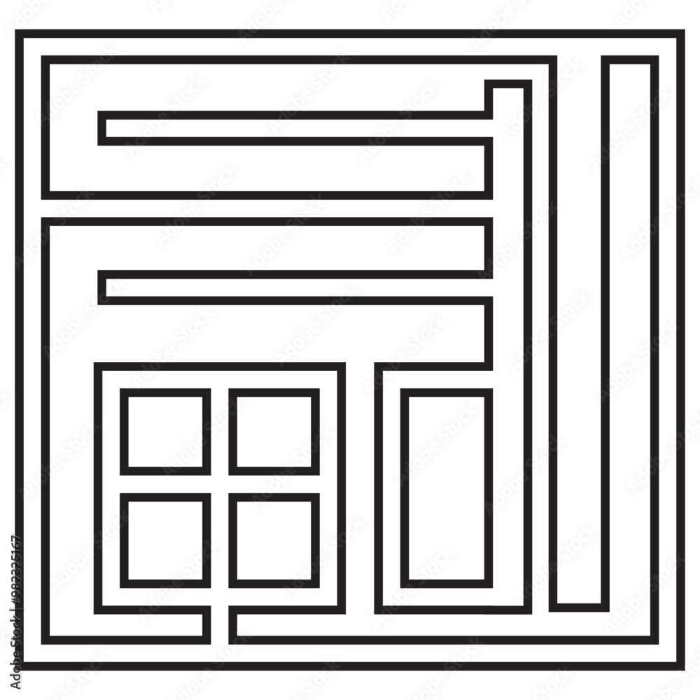 Chinese Pattern Line Art Design. Flat Vector Illustration Isolated on White Background Chinese Pattern Line Art Design. Flat Vector Illustration Isolated on White Background