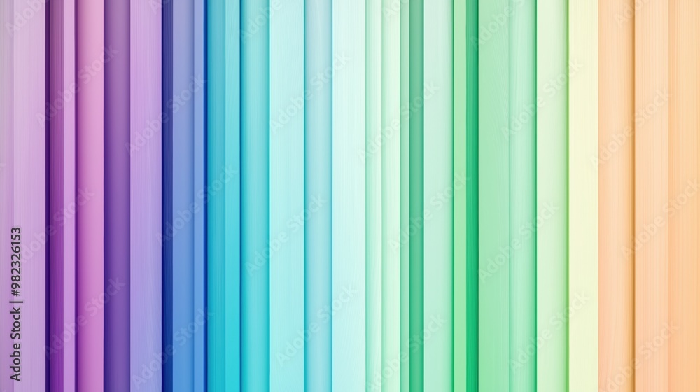 Obraz premium Color Gradient Stripes - Violet to Emerald, Soft Shadow Effect