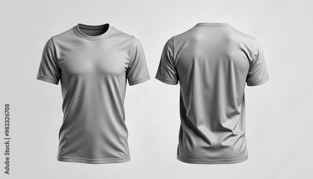 Mockup Plain Gray Shirt Front and Back Mockup Plain Gray Shirt Front and Back