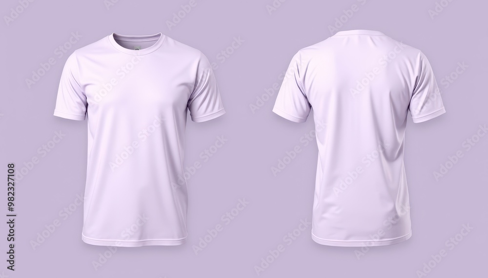 Mockup Plain Soft Lavender T-Shirt Front and Back Mockup Plain Soft Lavender T-Shirt Front and Back