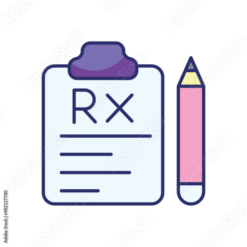 Prescription Pad vector icon stock illustration