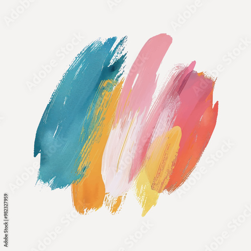 Colorful abstract paint strokes