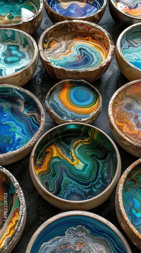 Stunning Resin Bowls with Intricate Patterns Stunning Resin Bowls with Intricate Patterns