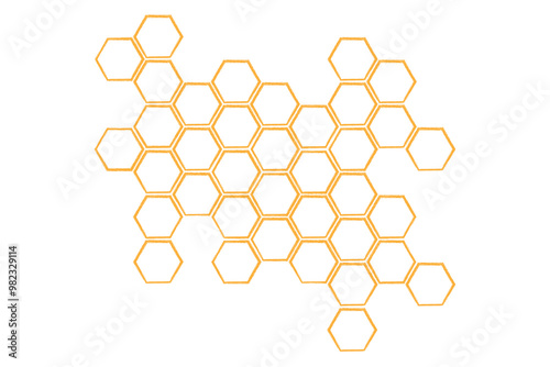 Honey comb. Propolis honeycomb structure. Honey, pollen, wax, parchment and bee products in sketch style. Stock vector illustration isolated on white background.