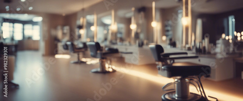 Defocused modern beauty salon background