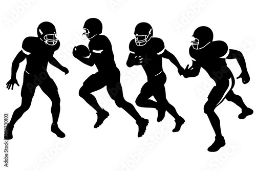 Football Players silhouettes vector.