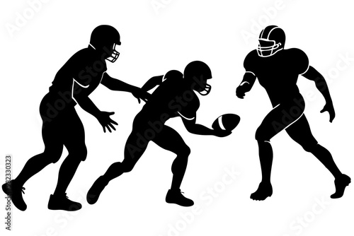 Football Players silhouettes vector.