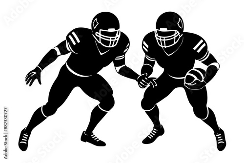 Football Players silhouettes vector.