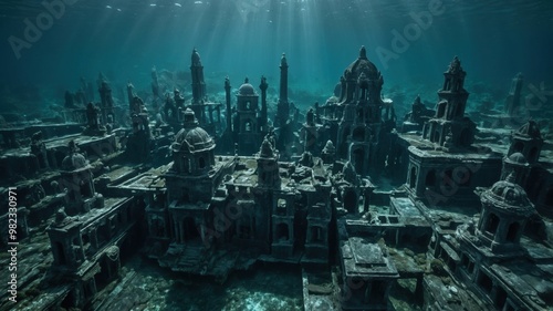 The underwater ruins of Atlantis capture the essence of a grand civilization now lost to the depths