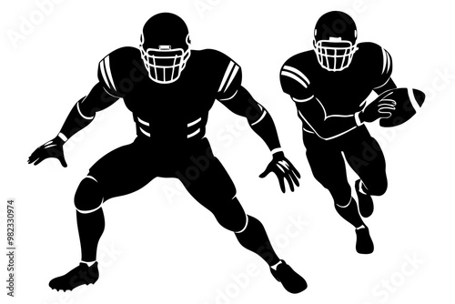 Football Players silhouettes vector.