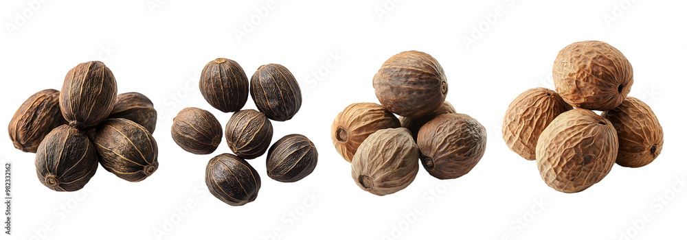Variety of Whole Nuts Isolated on White Background Variety of Whole Nuts Isolated on White Background