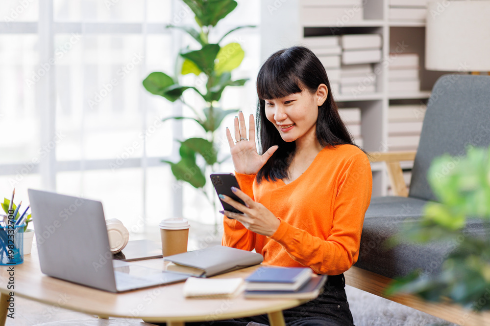 business woman talking with somebody while sitting at home and working on laptop. Happy business woman chatting on digital gadgets online, holding mobile phone, using laptop
business woman talking with somebody while sitting at home and working on laptop. Happy business woman chatting on digital gadgets online, holding mobile phone, using laptop