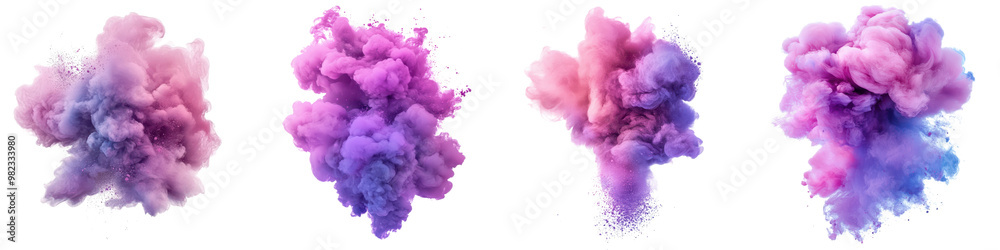 Fototapeta premium Stunning and dynamic digital artwork featuring a vibrant multicolored explosive cloud burst with an abstract surreal and dreamlike visual effect The image showcases a captivating display of color