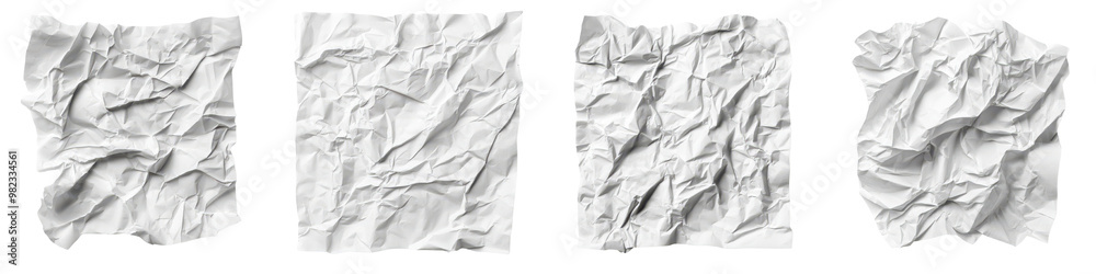 Obraz premium Crumpled white paper texture abstract background Wrinkled creased and crushed paper surface with grunge and distressed details creating an interesting pattern and design