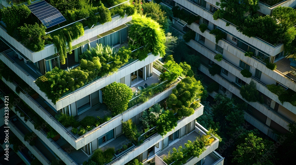 Sustainable Urban Building with Green Roof and Solar Panels Promoting Energy Efficiency and Reduced Heat Islands Sustainable Urban Building with Green Roof and Solar Panels Promoting Energy Efficiency and Reduced Heat Islands