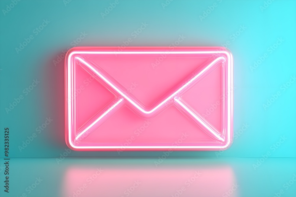 A glowing pink envelope against a vibrant blue background, symbolizing communication and modern digital correspondence. A glowing pink envelope against a vibrant blue background, symbolizing communication and modern digital correspondence.
