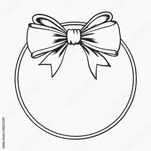 Elegant bow circle frame