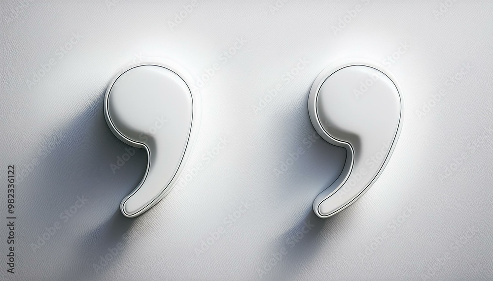 Naklejka premium white duble quotation marks white backgraund 