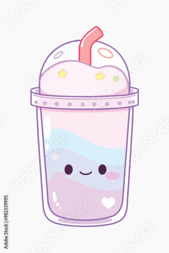 Cute pastel milkshake illustration
