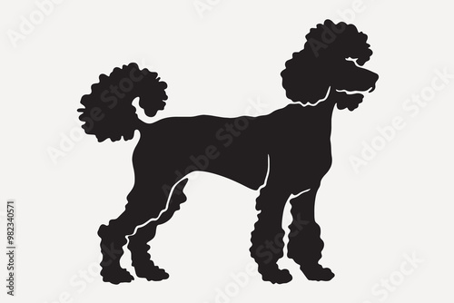 Elegant poodle silhouette design