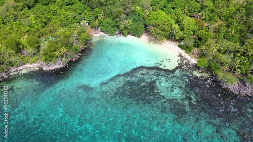 Island Paradise Beach Surrounded by Emerald Green Seas