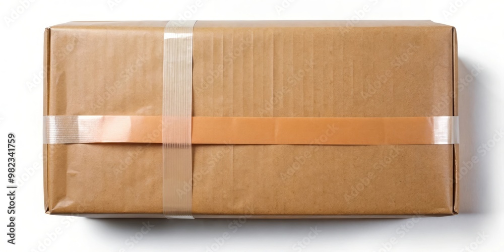A Closeup of a Sealed Cardboard Box A Closeup of a Sealed Cardboard Box