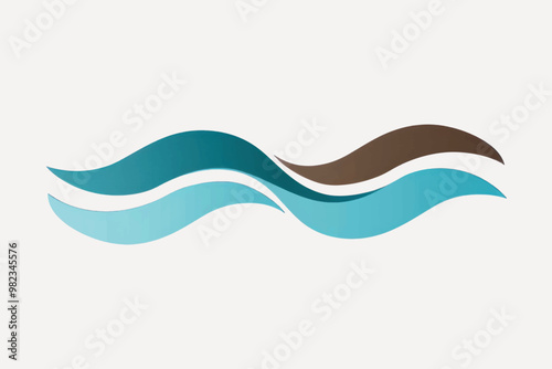 Abstract blue and brown waves