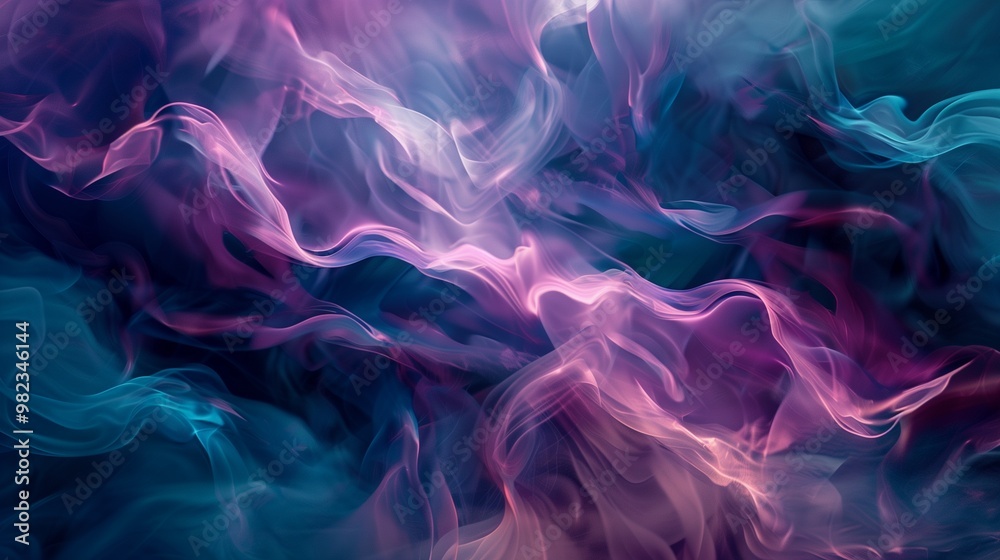 Fototapeta premium Abstract Colorful Smoke Illustration â€“ Ethereal and Surreal Atmospheric Background for Creative Projects
