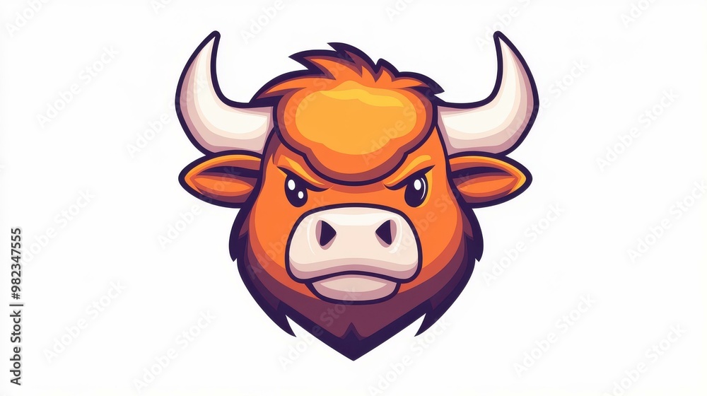 Stylish bull head vector featuring modern cartoon textures, perfect for design projects and creative works. Stylish bull head vector featuring modern cartoon textures, perfect for design projects and creative works.