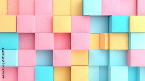 A vibrant abstract cube 3D extruded background featuring bold geometric shapes, perfect for modern design projects.
