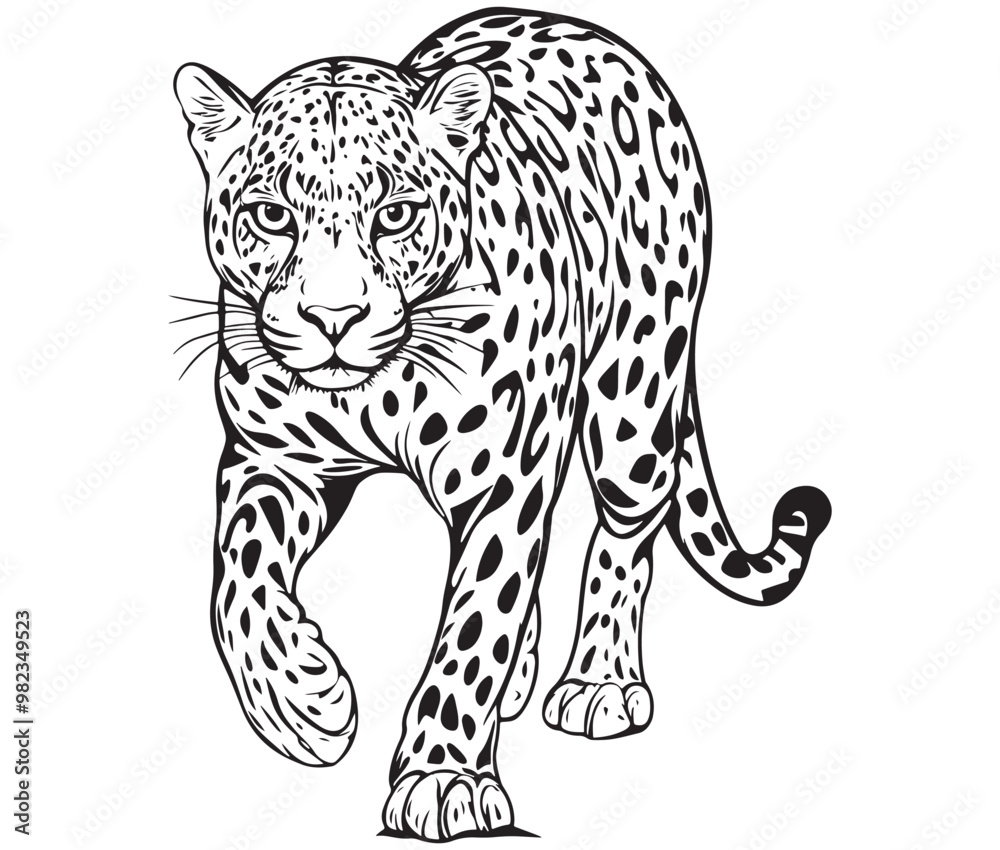Silhouette of a leopard vector Silhouette of a leopard vector