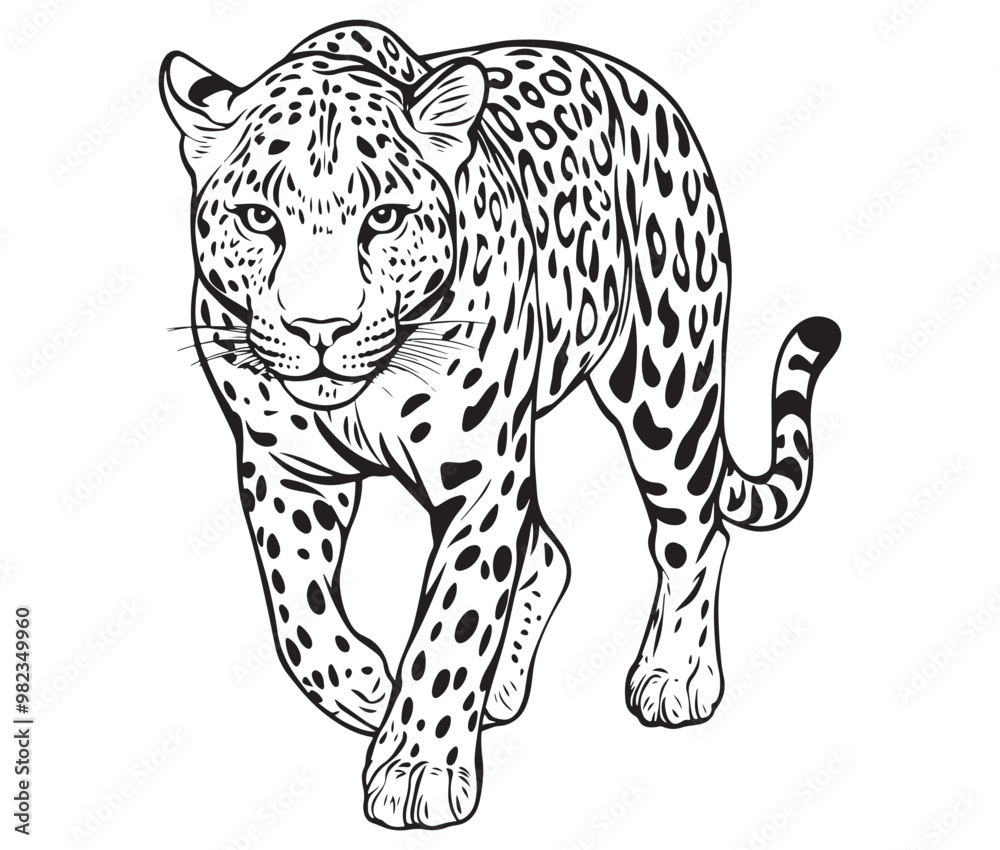 Silhouette of a leopard vector Silhouette of a leopard vector