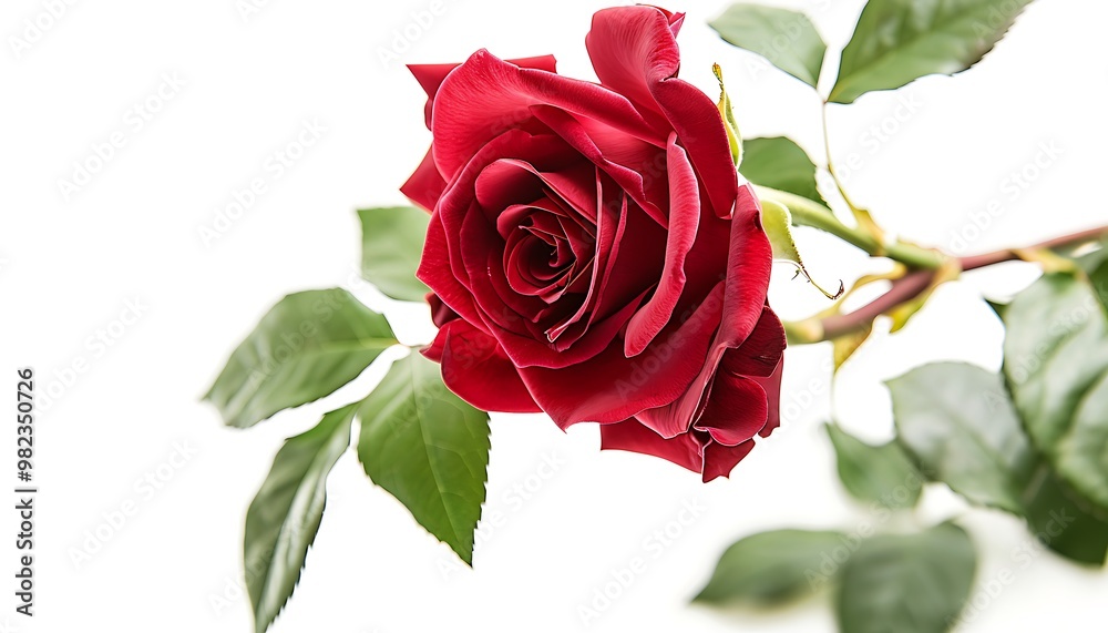 Naklejka premium Beautiful red rose isolated on white background