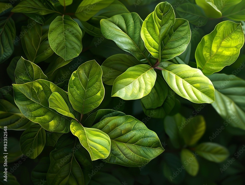 Green Leaves Close Up: Nature's Texture and Beauty Green Leaves Close Up: Nature's Texture and Beauty