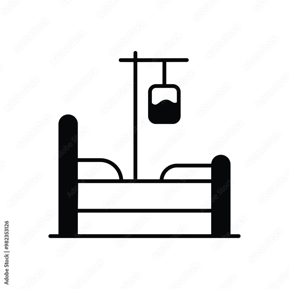 Hospital Bed vector icon stock illustration Hospital Bed vector icon stock illustration