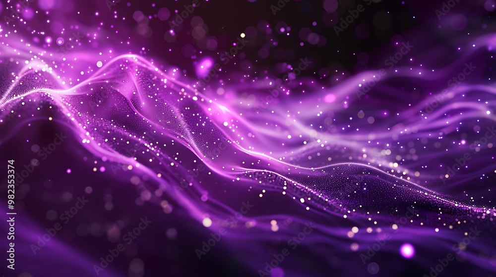 Fototapeta premium Abstract particles wave background. Futuristic technology style
