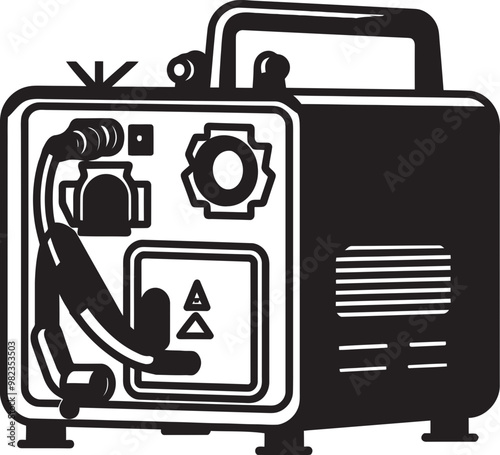 Complex Vector Illustration of a Cutting Edge Welding Machine for Industrial Applications