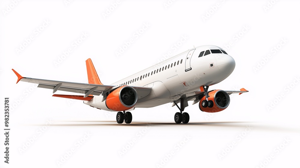 Obraz premium Modern Airliner on a Clear Background