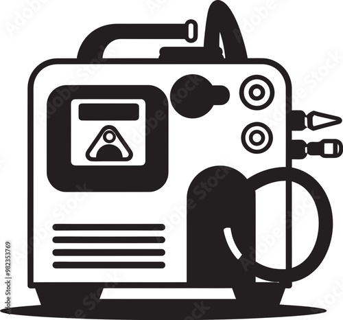 Intricate Vector Illustration of a State of  Art Welding Machine with Full Component Breakdown
